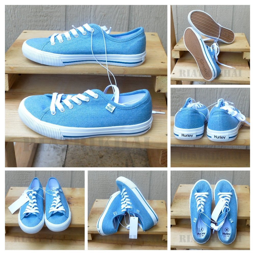 Blue Hurley Ladies' Lace-Up Canvas Shoe‎